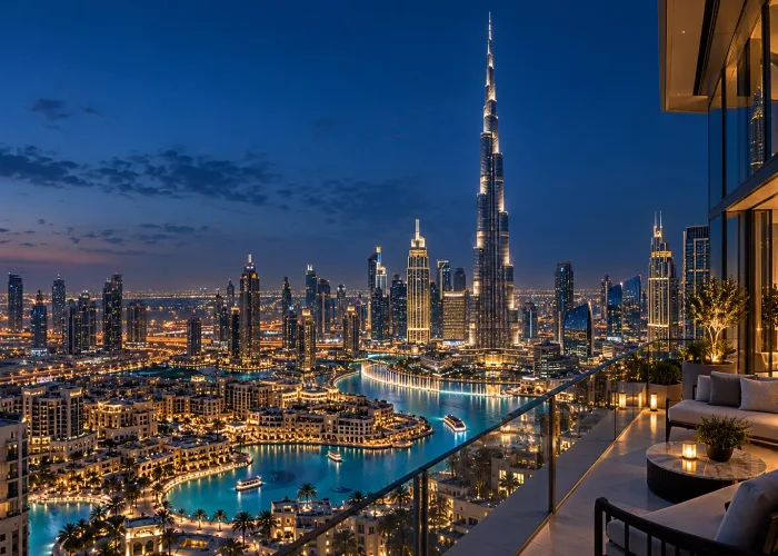 Dubai skyline illustrating a mainland business route